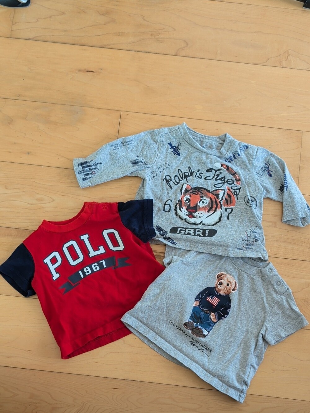 Ralph Lauren Gray, Red & Navy Tee Set